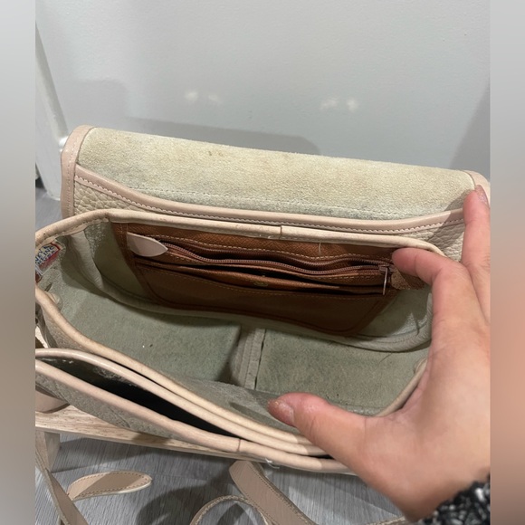 Vintage Dooney & Bourke Compartment Flap Bag in Bone with Bone Trim - Picture 7 of 13